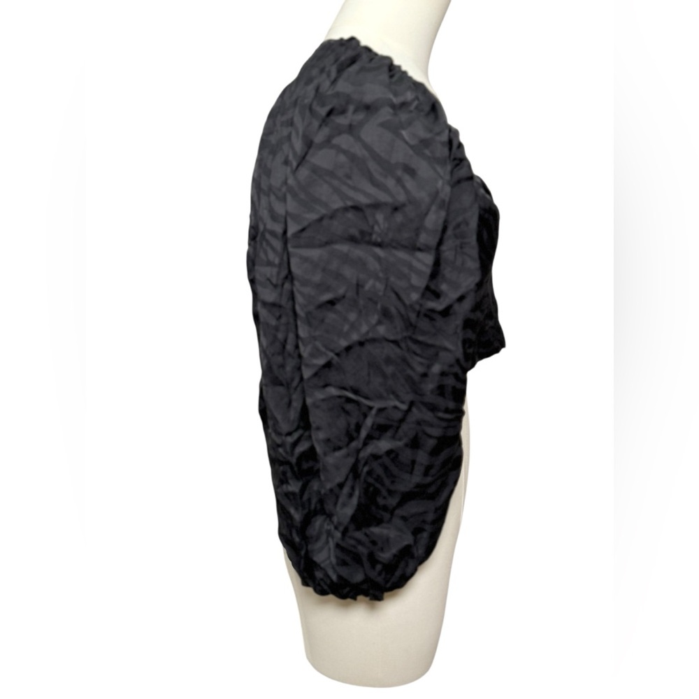 NWT Rotate Birger Christensen Irina Zebra Jacquard Crop Top Puff Sleeve Size 4 - Picture 5 of 14